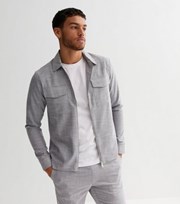 New Look Pale Grey Collared Pocket Front Lightweight Jacket